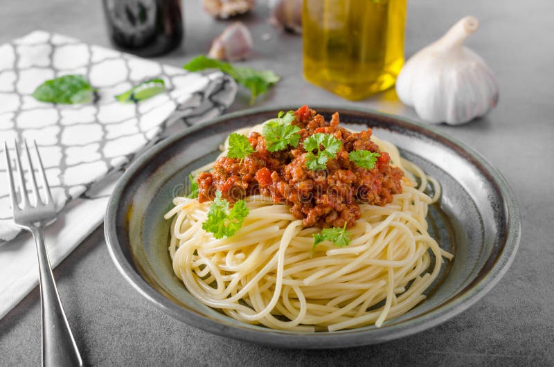 Spaghetti Bolognese Homemade Stock Image Image of bolognese, cuisine
