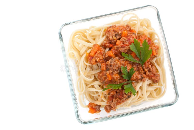 Spaghetti Bolognese with Parsley Stock Image Image of italy, closeup