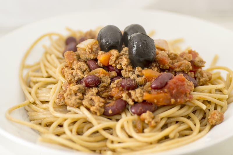 Spaghetti bolognese stock photo. Image of black, international 50919092