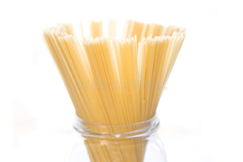 Spaghetti in glass jar stock photo. Image of isolated 24280530