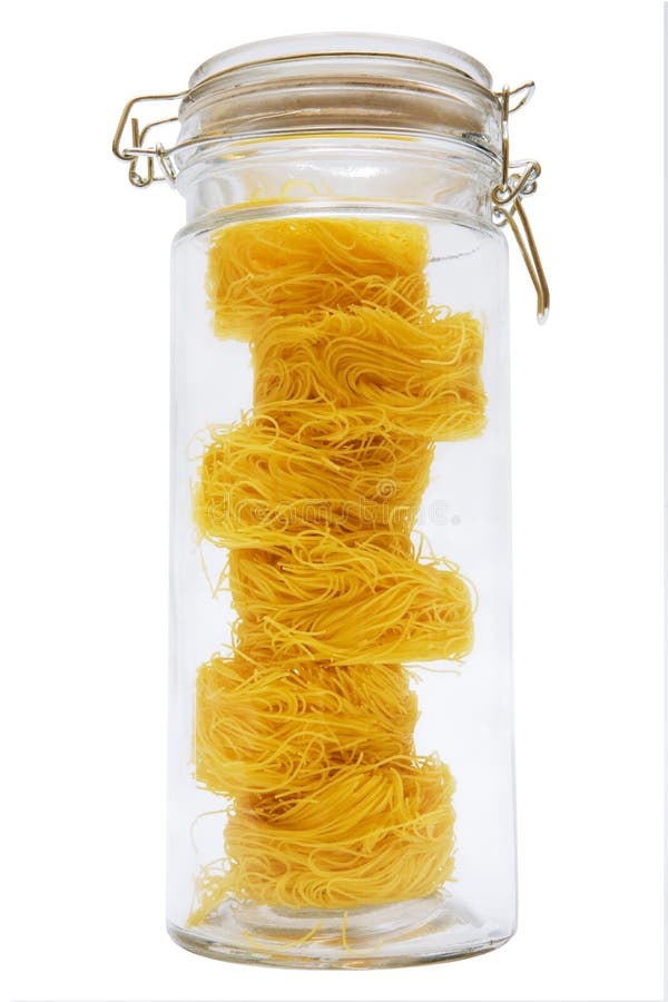 Spaghetti in glass jar