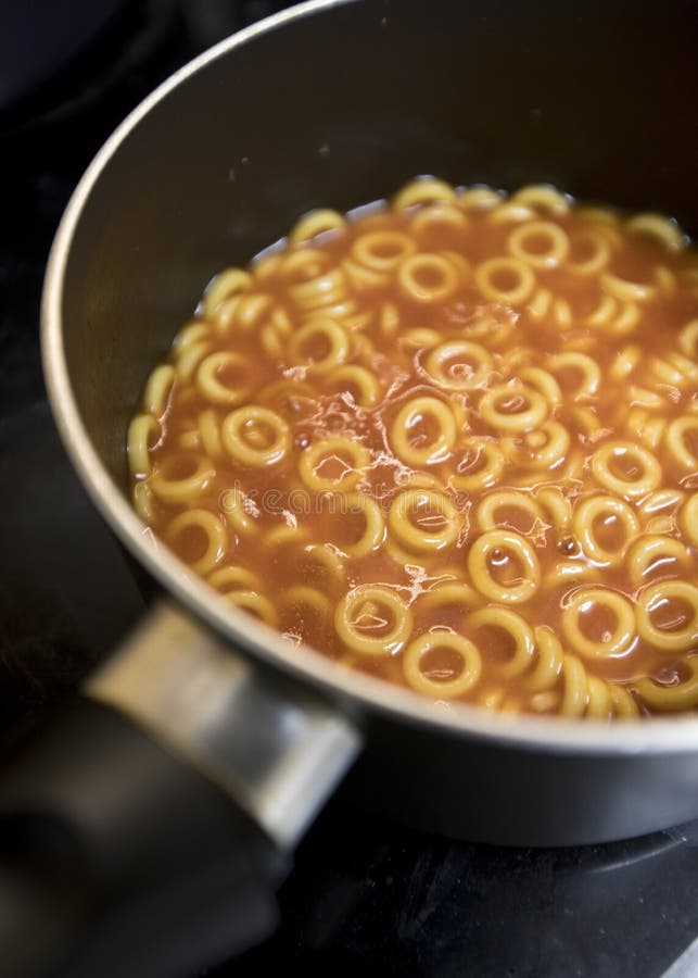 Spaghetti Hoops in Tomato Sauce Stock Image Image of hoops, cookery