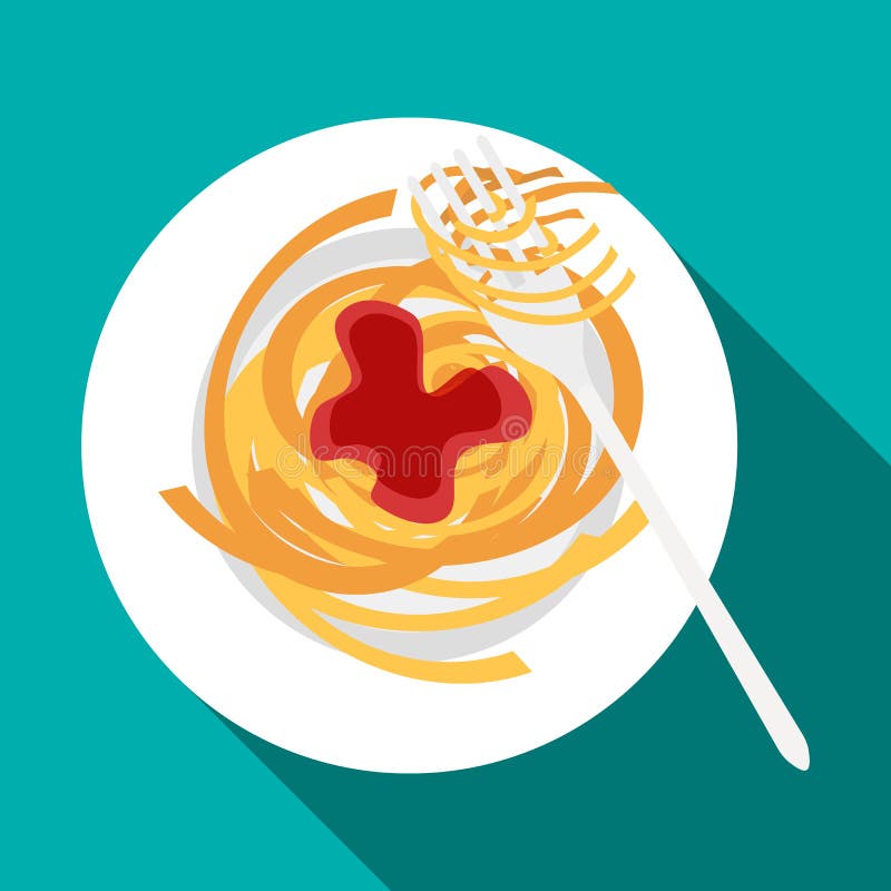 Spaghetti Icon, Cartoon Style Stock Vector - Illustration of film