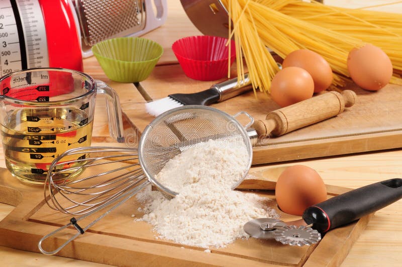 Spaghetti ingredients. stock image. Image of meal, olive 13379683