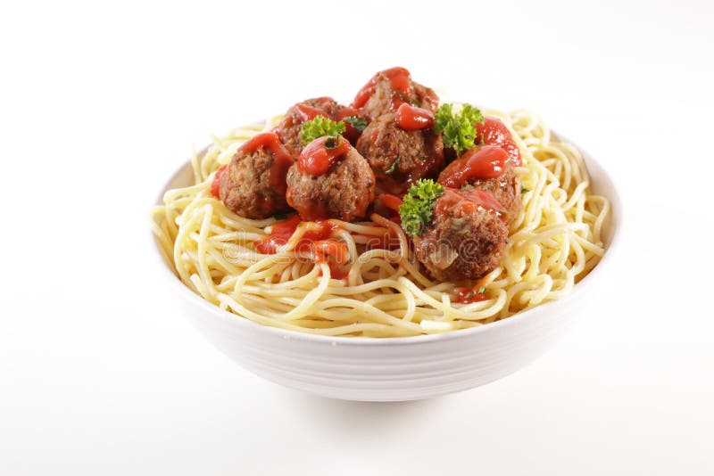 Spaghetti with meatballs and tomato sauce