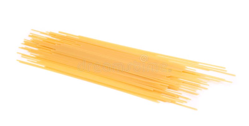 Spaghetti number three on a white background