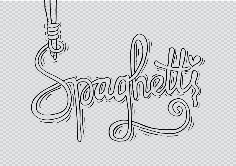 Spaghetti with Pasta Letters Stock Vector Illustration of noodles