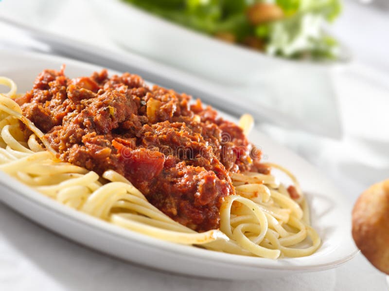 Spaghetti Pasta with Tomato Beef Sauce Stock Image Image of cooked