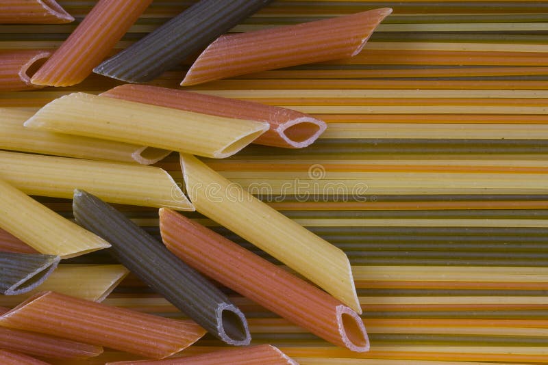 Spaghetti and penne pasta stock image. Image of spaghetti 39583915