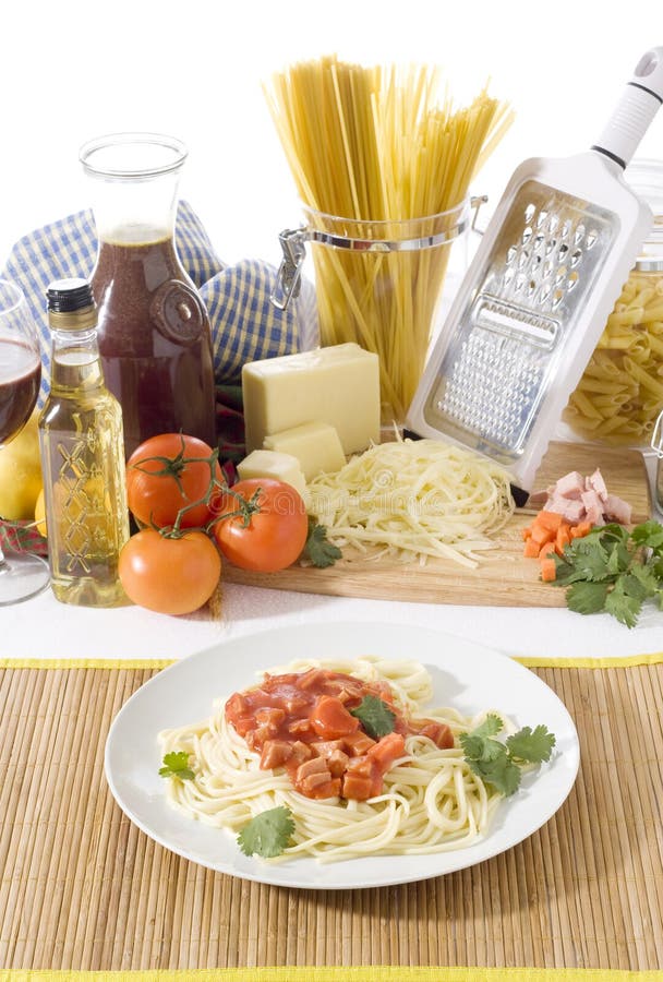 Spaghetti in a plate