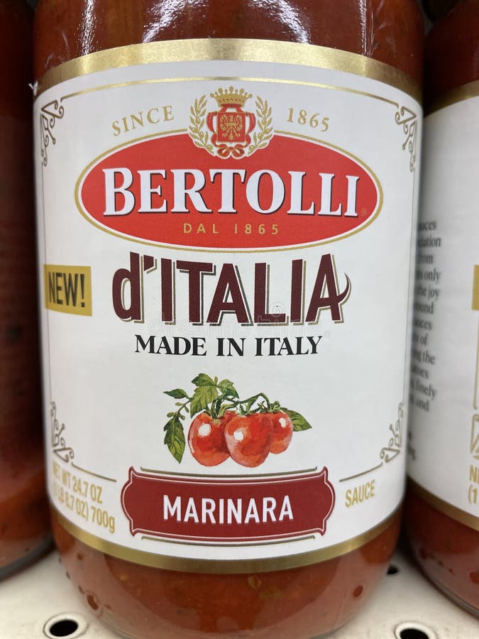 Spaghetti Sauce on a Grocery Retail Store Shelf Berolli Marinara