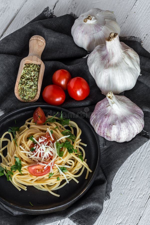 Spaghetti with Tomato Cheese and Oregano Stock Image Image of diet