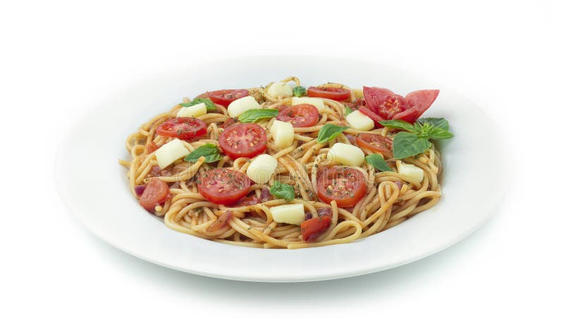 Spaghetti with Tomato sauce Italian traditional Food stock image Spaghetti with Tomato sauce Italian traditional Food stock image