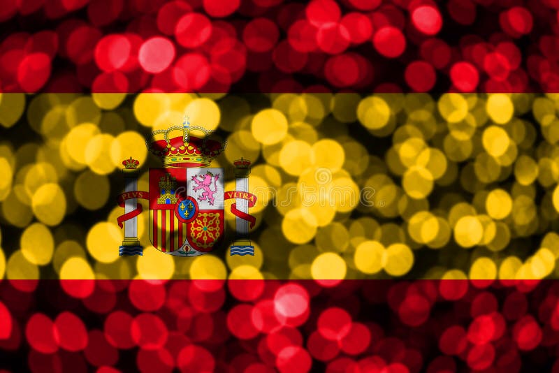 Spain Abstract Blurry Bokeh Flag. Christmas, New Year and National Day ...