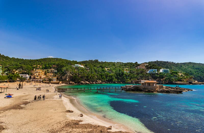 Spain Mallorca, beautiful seaside landscape at beach of Camp de Mar