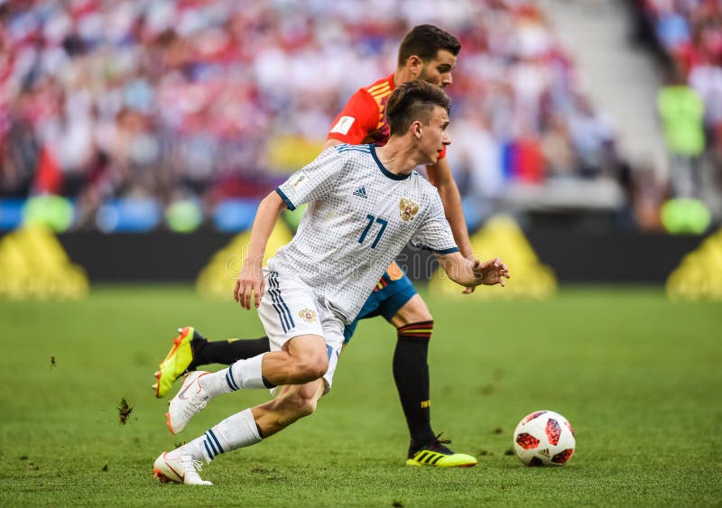 Spain National Football Team Midfielder Nacho and Russia National Team  Midfielder Aleksandr Golovin Editorial Photography - Image of defender,  match: 137816072