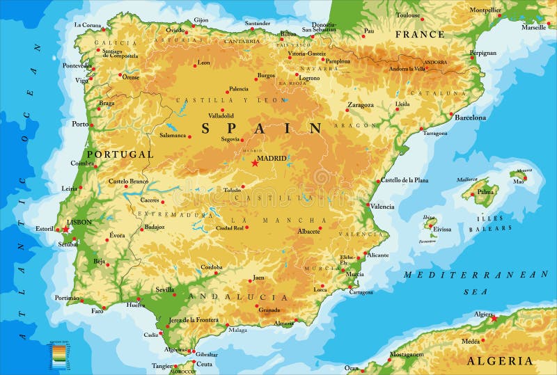 Mapa de españa y portugal con provincias