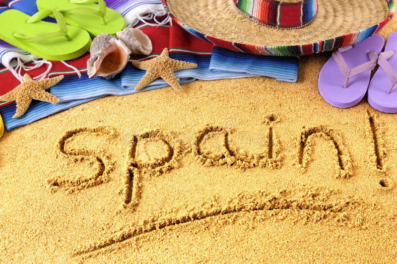Spain, Spanish Beach, Sombrero Stock Photo Image of summer, spanish