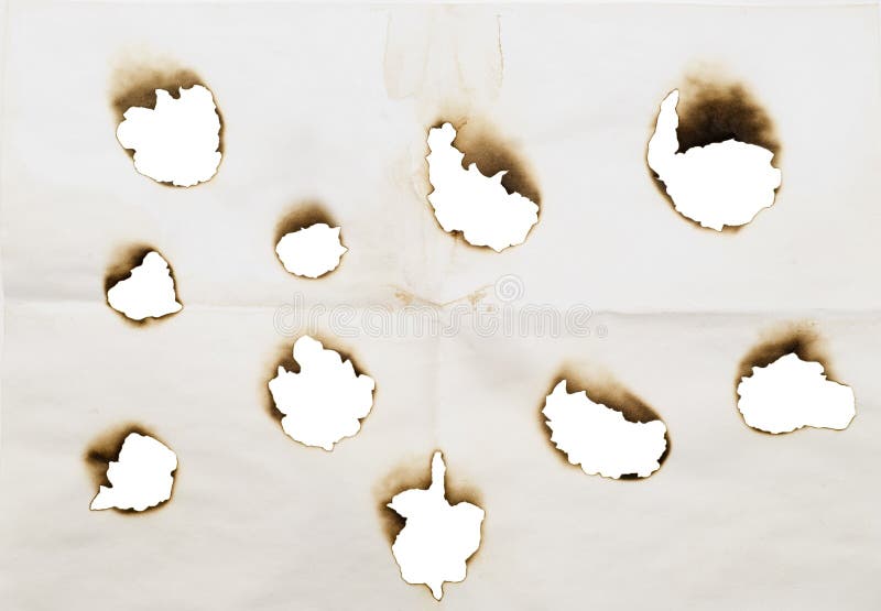Spalone dziura papieru