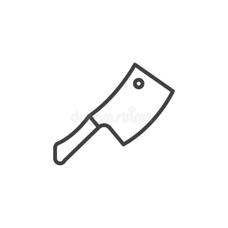 Cleaver, hatchet line icon, outline vector sign, linear style pictogram isolated on white. Symbol, logo illustration. Editable stroke. Pixel perfect. Cleaver, hatchet line icon, outline vector sign, linear style pictogram isolated on white. Symbol, logo illustration. Editable stroke. Pixel perfect