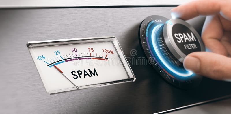 Spam Email Filter, Filtering Mail Concept royalty free illustration