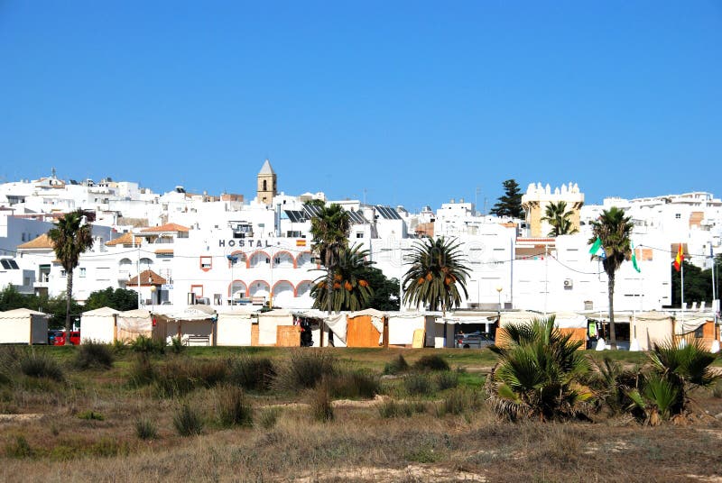 Beach and White Town, Conil De La Frontera. Editorial Image