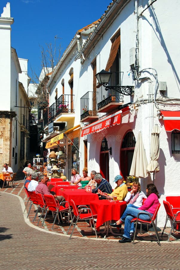 Orange Square Cafe, Marbella, Spain. Editorial Photo Image of costas