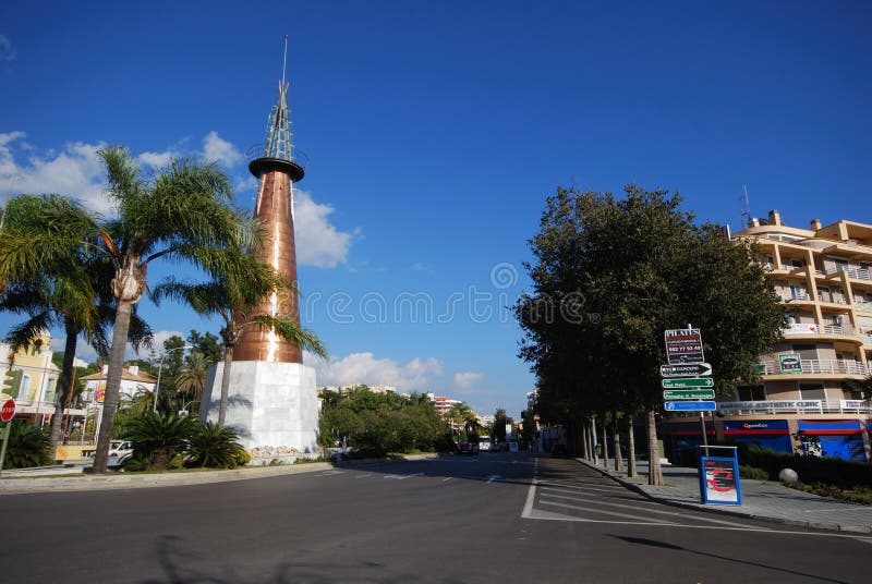 Obelisk in the plaza, Marbella, Spain. stock image Obelisk in the plaza, Marbella, Spain. stock image