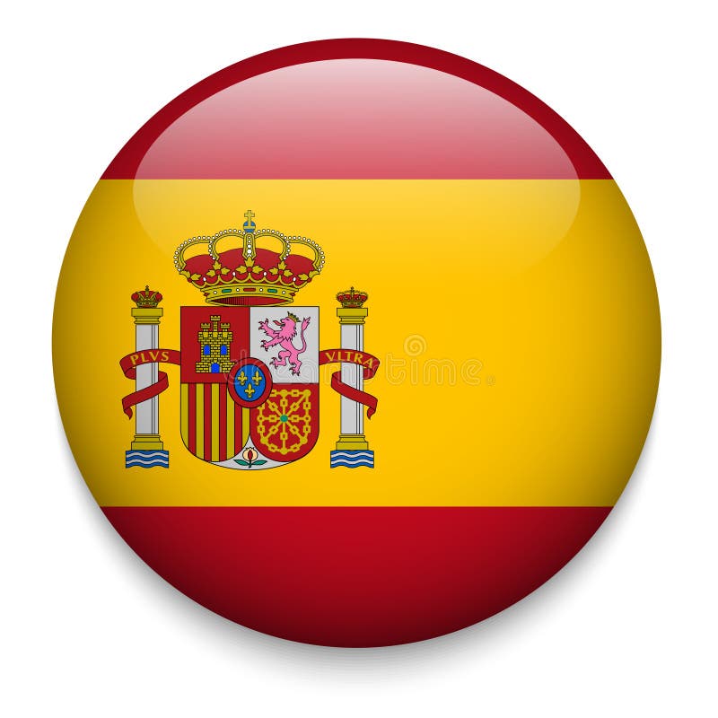 Spanien flaggaknapp royaltyfri illustrationer Spanien flaggaknapp royaltyfri illustrationer