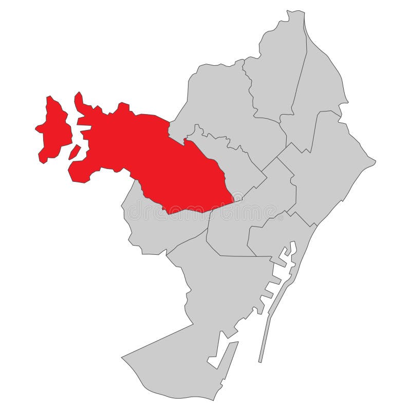Spanien - Karte von Barcelona - hohes ausführliches vektor abbildung Spanien - Karte von Barcelona - hohes ausführliches vektor abbildung