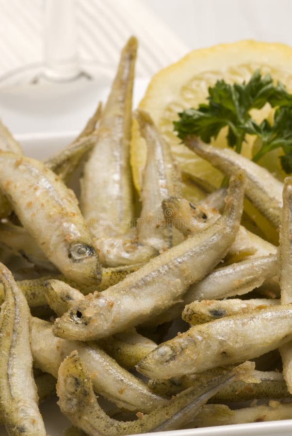 Spanische Tapas. Frittiertes Meeresfrüchte. lizenzfreies stockfoto