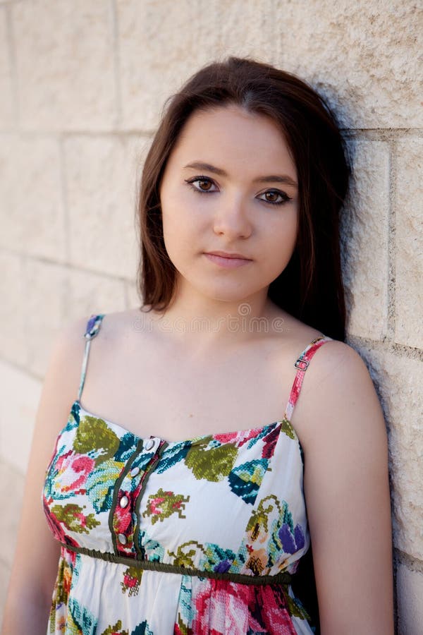 Spanish Brunette Girl With Long Hair Stock Image Image Of Beautiful