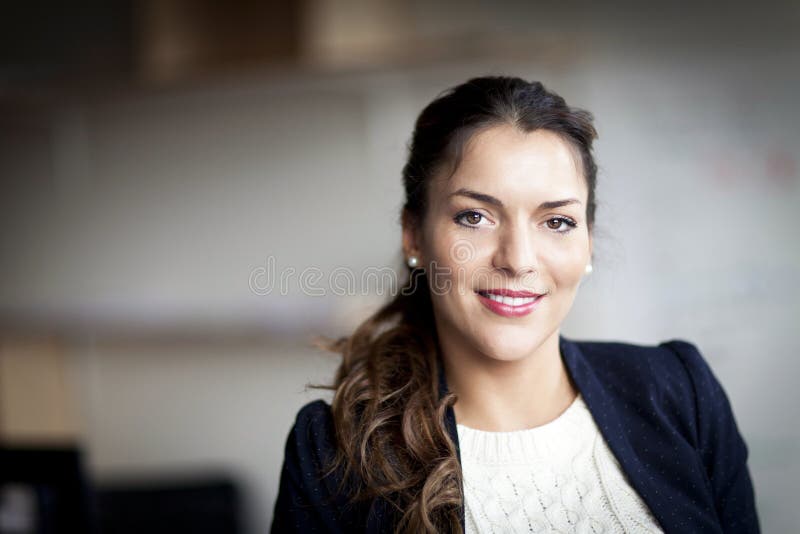 Spanish Businesswoman Smiling at the Camera Stock Image Image of caucasian, home 80624005