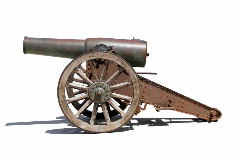 Old Spanish Cannon Isolated on White Stock Image Image of metallic