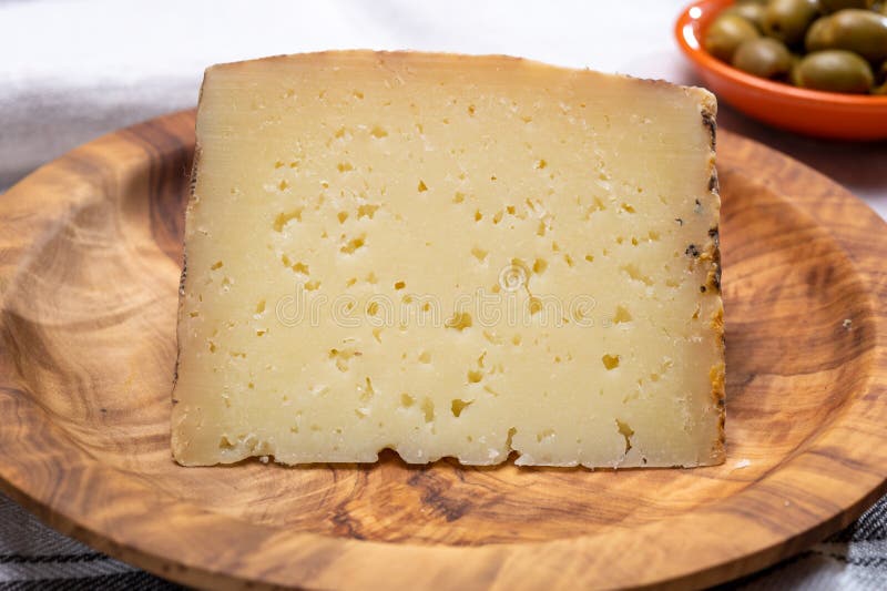 Spanish Cheese Manchego Made from Sheep Milk Stock Photo Image of