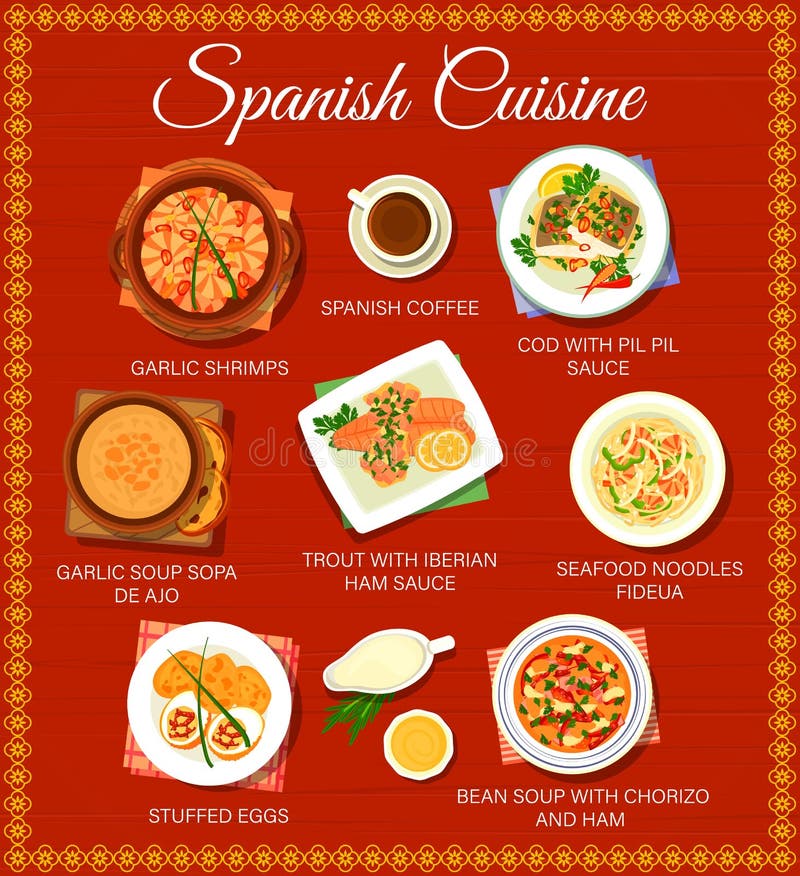 Spain Cuisine Vector Food Stock Illustrations – 2,523 Spain Cuisine ...