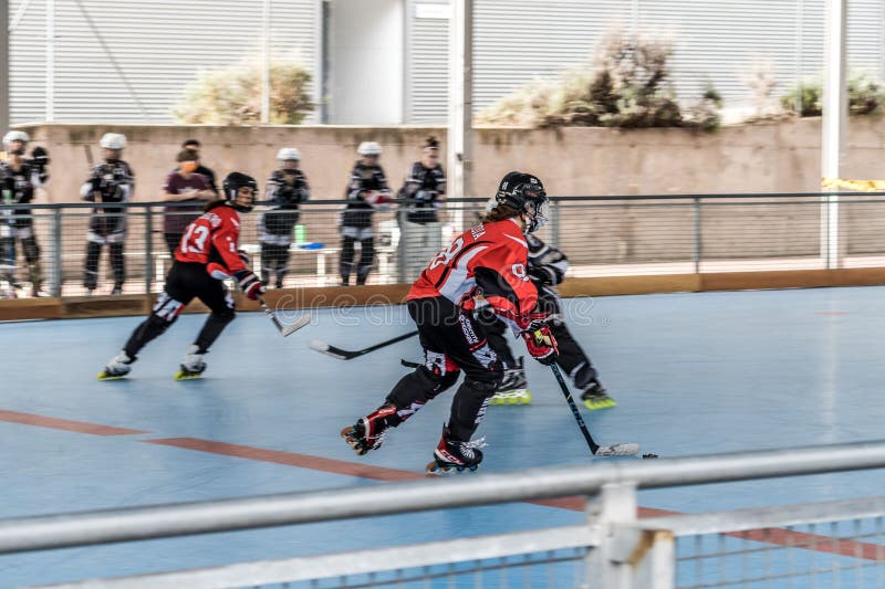 Men's match of the Spanish elite league of inline field hockey