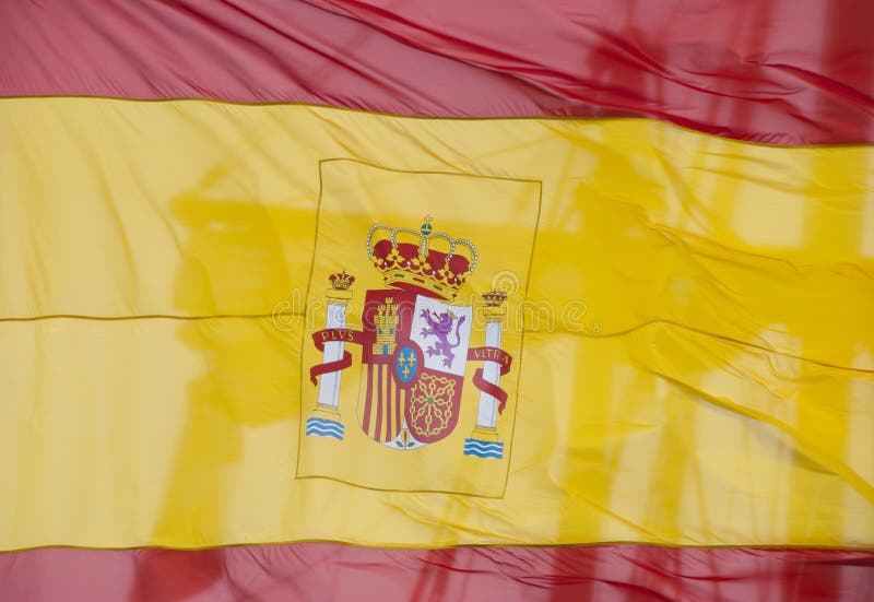 Spanish flag with rigging silhouette