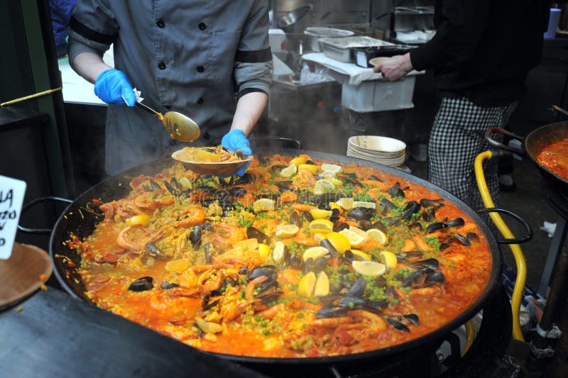 Spanish Street Food in London East at Borough Market Editorial Stock