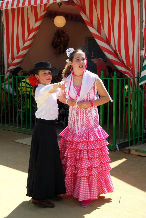 Spanish Girls at the Seville Fair. Editorial Photo - Image of sevilla ...