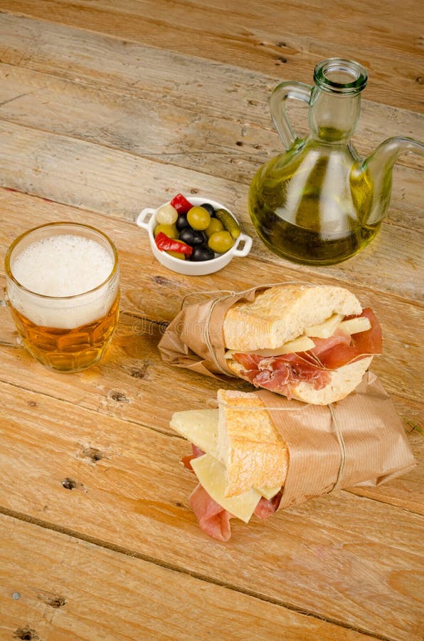Spanish Ham and Cheese Bocadillo Stock Photo Image of sandwich