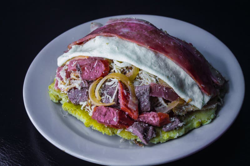 Spanish Mince with Chorizo â€‹â€‹and Meat with Cheese Stock Image