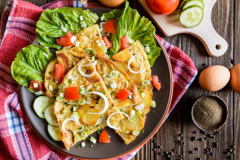 Spanish Omelet with Potato and Onion Stock Image Image of appetizer
