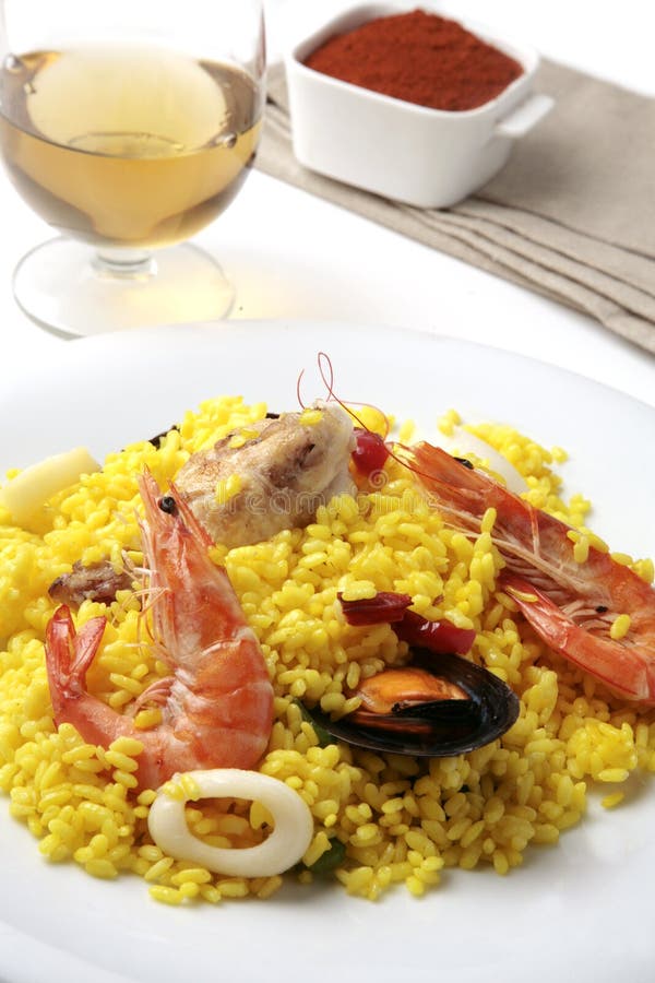 Spanish paella dinner stock image. Image of dinner, food 16302855