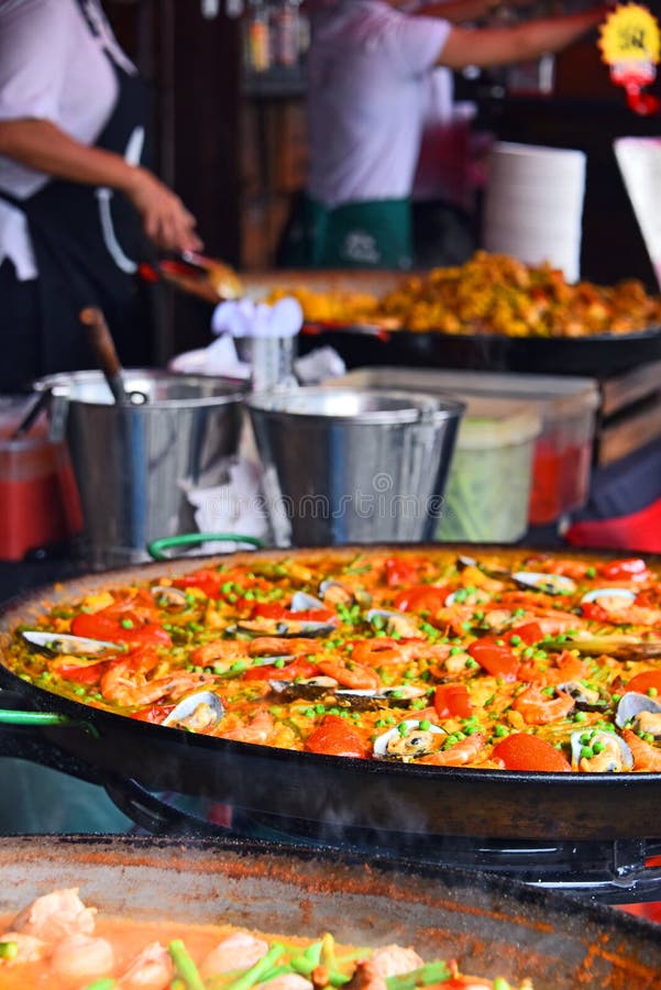 Spanish Paella Prepared in the Street Restaurant Stock Photo Image of paella, cook 123239640