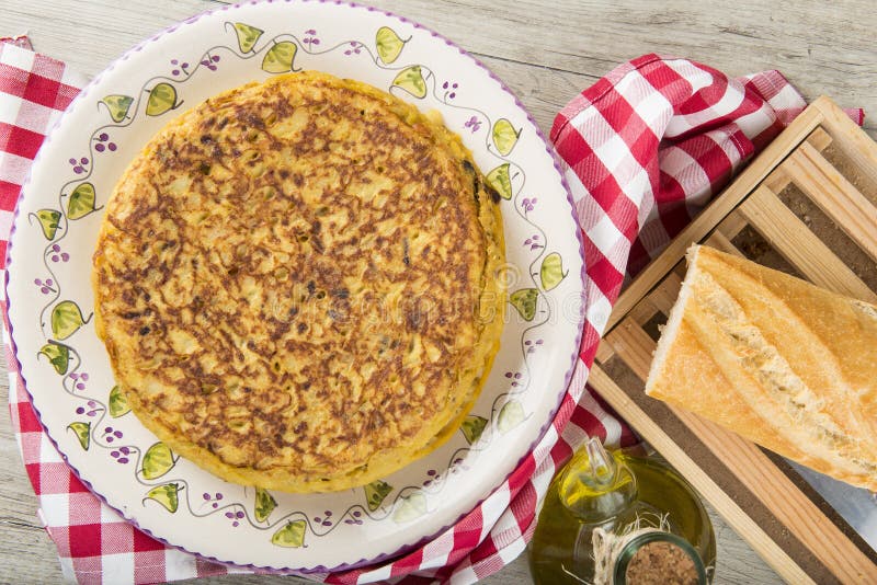 Spanish potatoes omelette stock photo. Image of appetizer 86171378