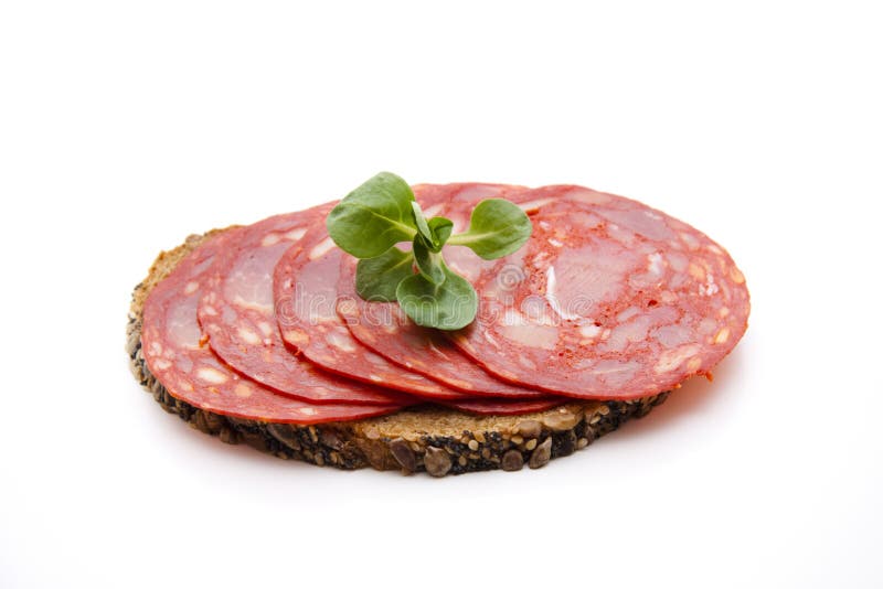Spanish salamis with bread stock photo. Image of spanish 21391982
