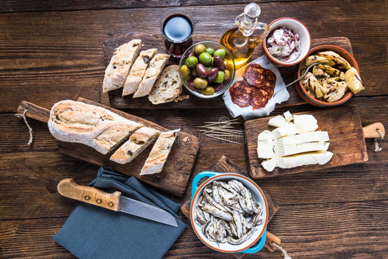 Spanish Tapas, Bar or Street Food Stock Photo - Image of buffet, dinner
