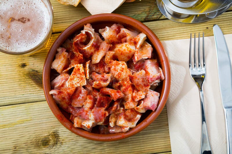 Spanish Tapas Pig Ears with Paprika Stock Image Image of products