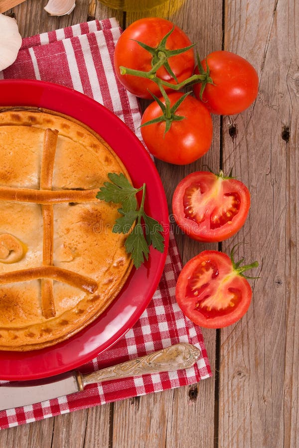 Spanish tuna pie. stock image. Image of appetizer, mediterranean